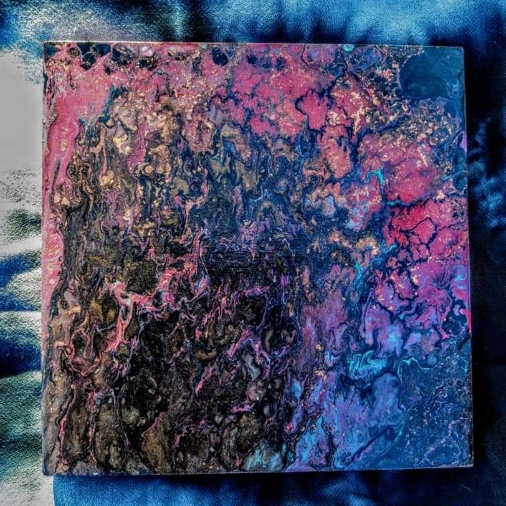 Handmade acrylic pour painting